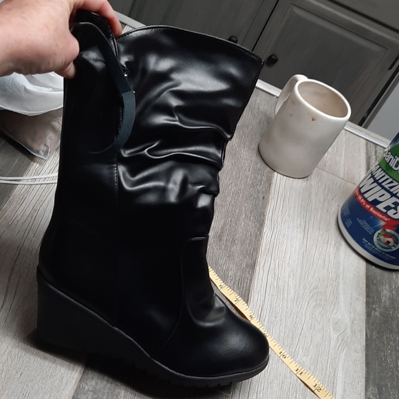 SOLD  Womens Retro wedge marshmellow pull-on calf boots - Picture 5 of 16